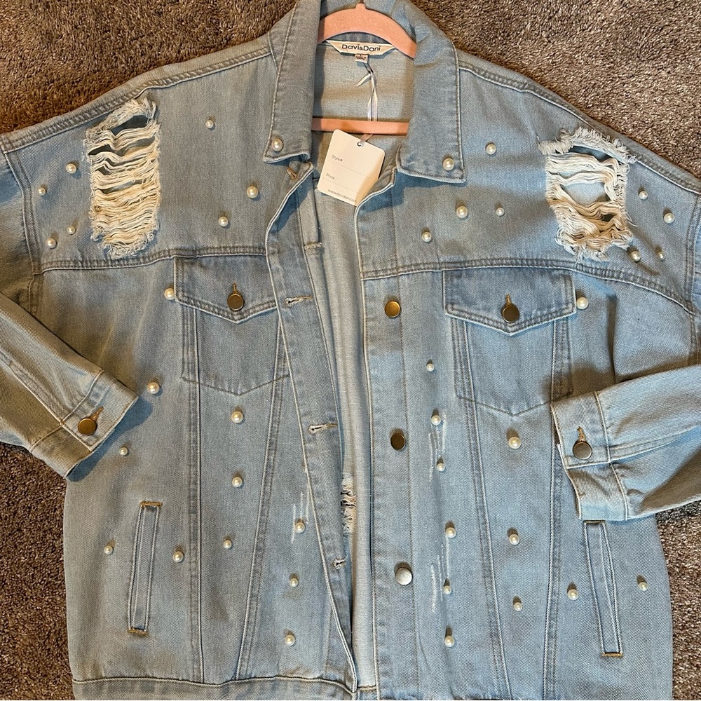 Davi and Dani Distressed Pearl Jacket